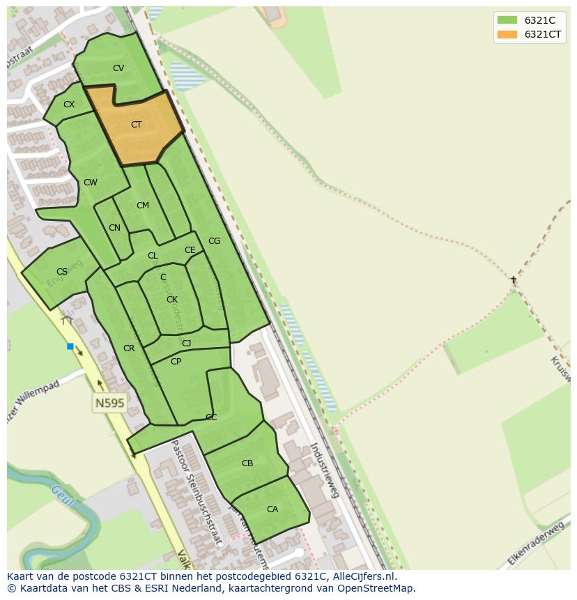 Afbeelding van het postcodegebied 6321 CT op de kaart.