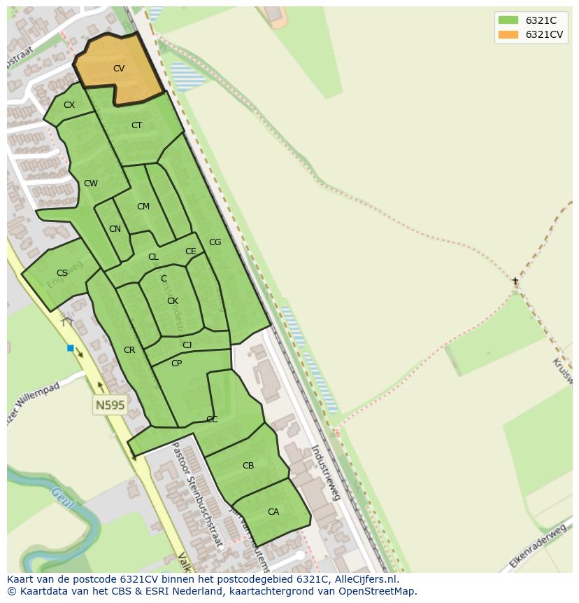 Afbeelding van het postcodegebied 6321 CV op de kaart.