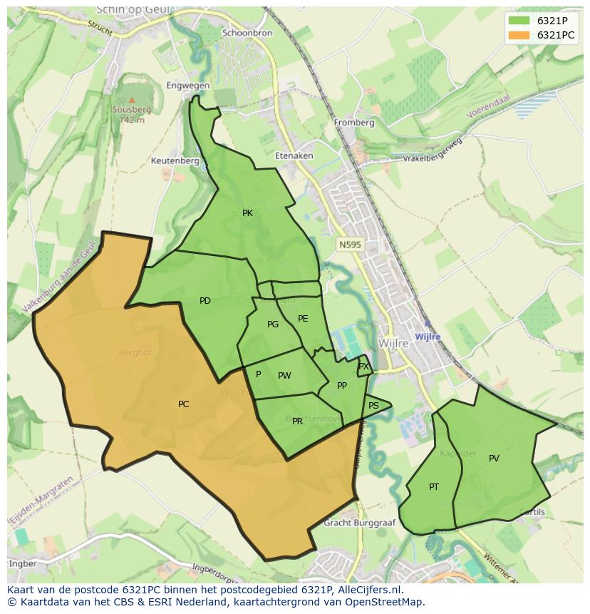 Afbeelding van het postcodegebied 6321 PC op de kaart.