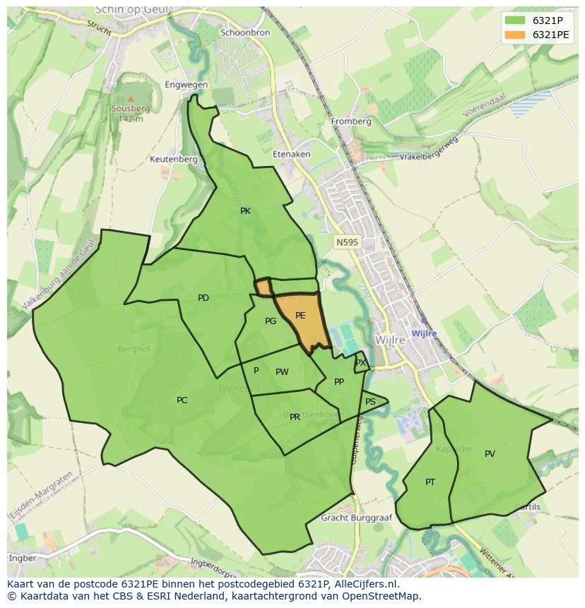 Afbeelding van het postcodegebied 6321 PE op de kaart.