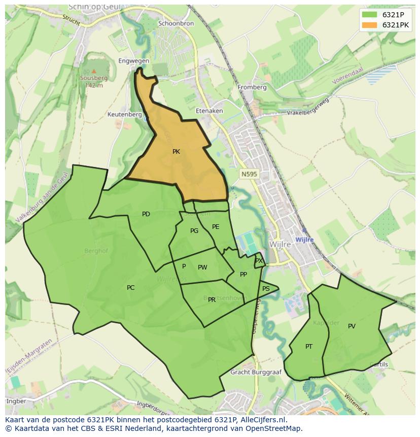 Afbeelding van het postcodegebied 6321 PK op de kaart.