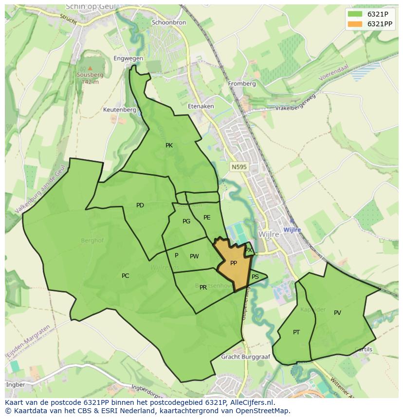 Afbeelding van het postcodegebied 6321 PP op de kaart.