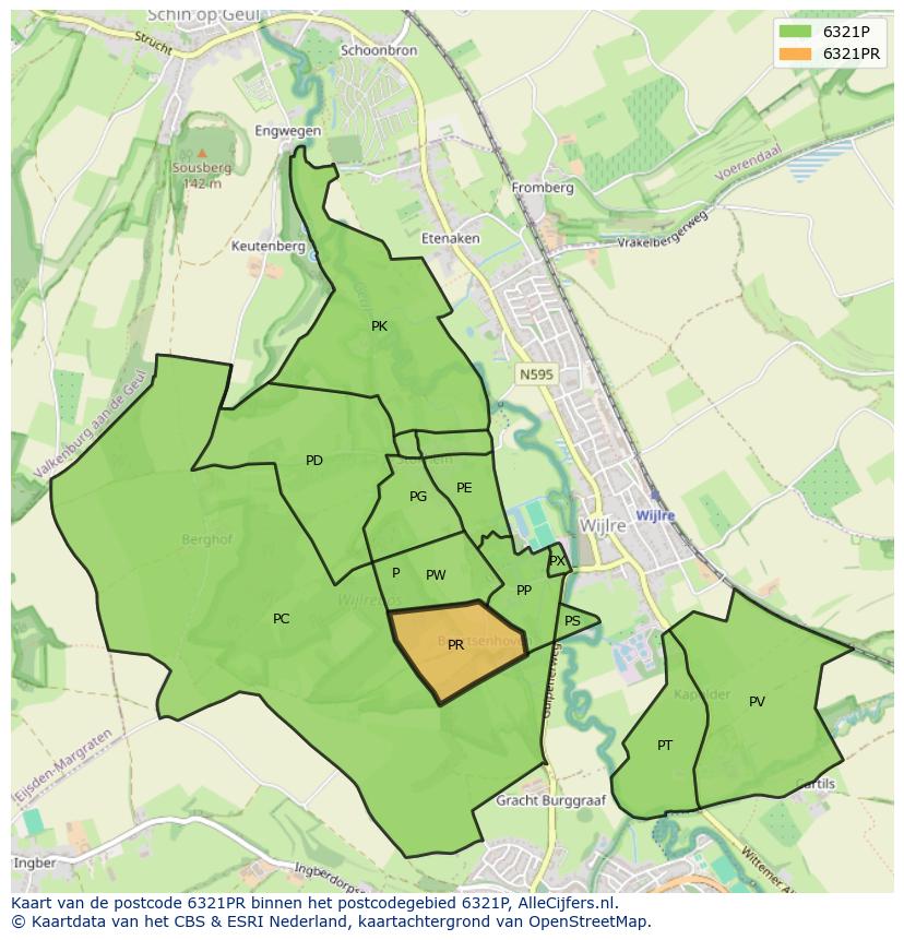 Afbeelding van het postcodegebied 6321 PR op de kaart.