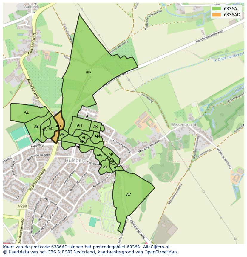 Afbeelding van het postcodegebied 6336 AD op de kaart.