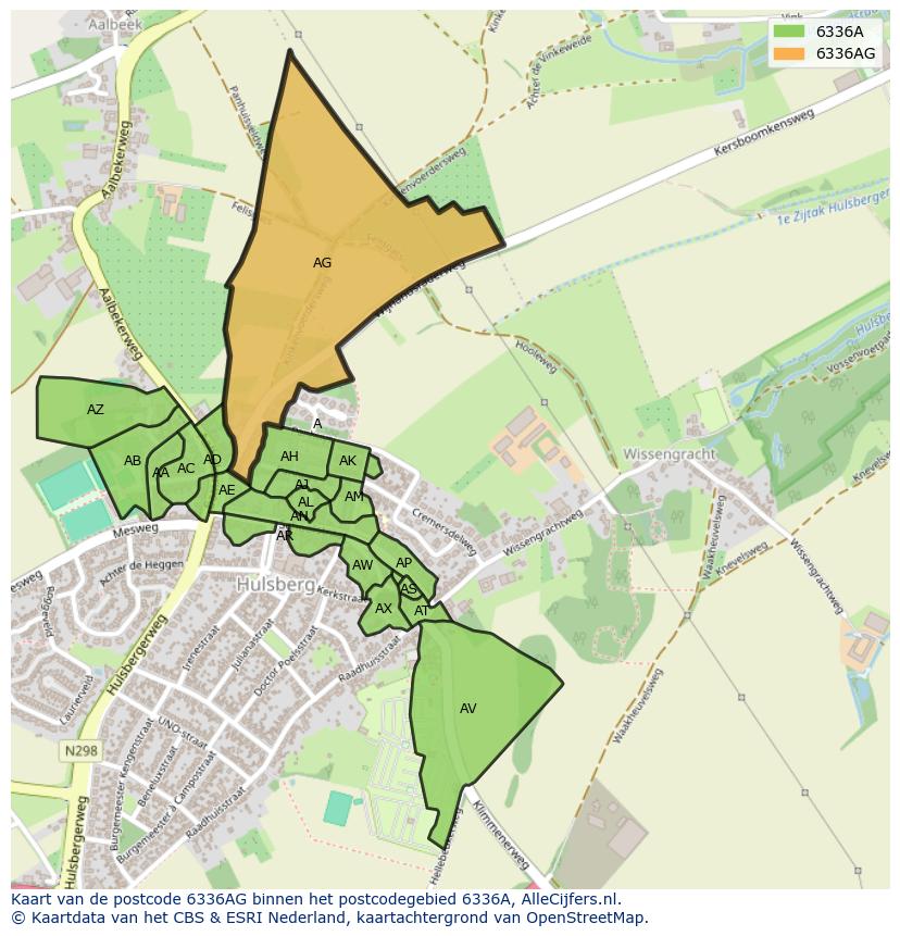 Afbeelding van het postcodegebied 6336 AG op de kaart.