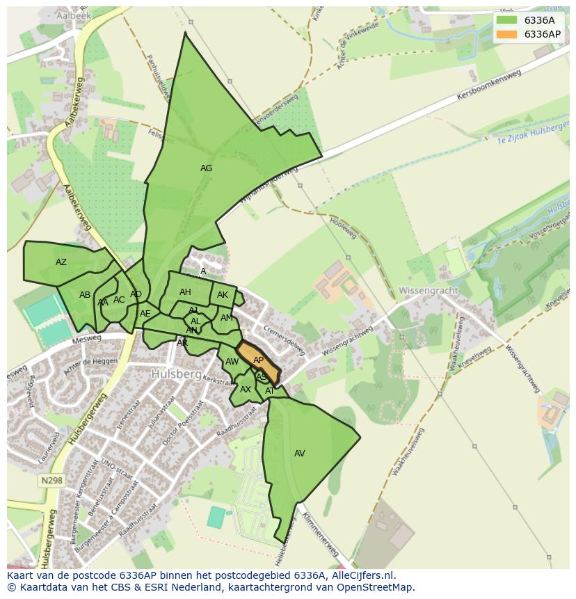 Afbeelding van het postcodegebied 6336 AP op de kaart.