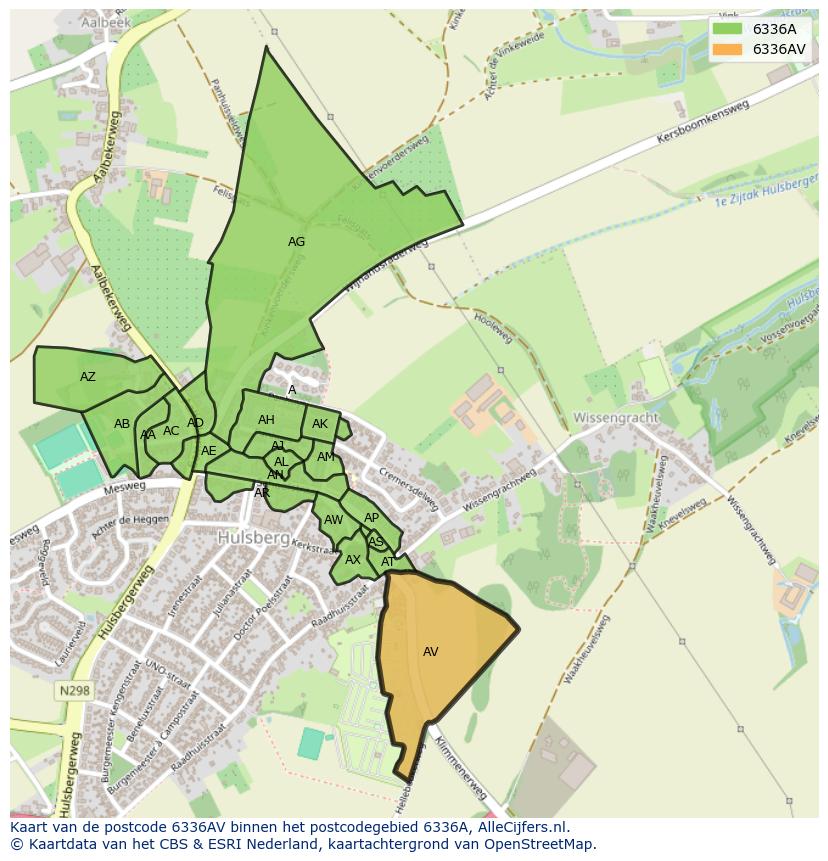 Afbeelding van het postcodegebied 6336 AV op de kaart.