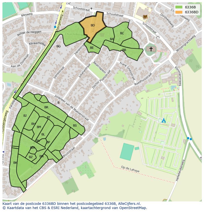Afbeelding van het postcodegebied 6336 BD op de kaart.