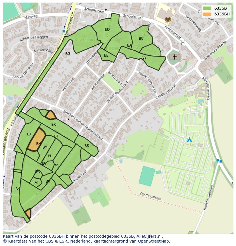 Afbeelding van het postcodegebied 6336 BH op de kaart.