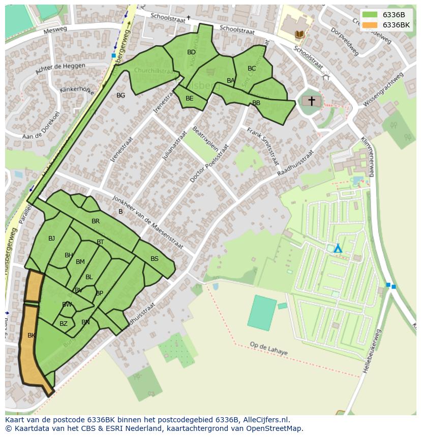 Afbeelding van het postcodegebied 6336 BK op de kaart.