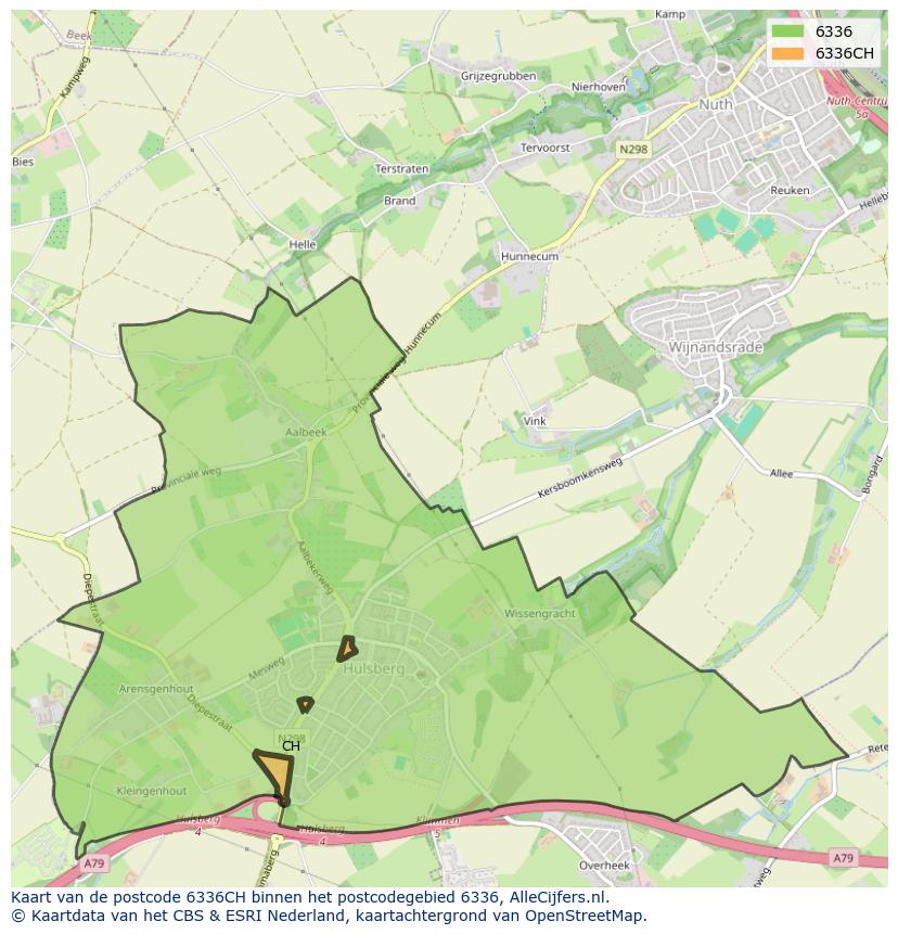 Afbeelding van het postcodegebied 6336 CH op de kaart.