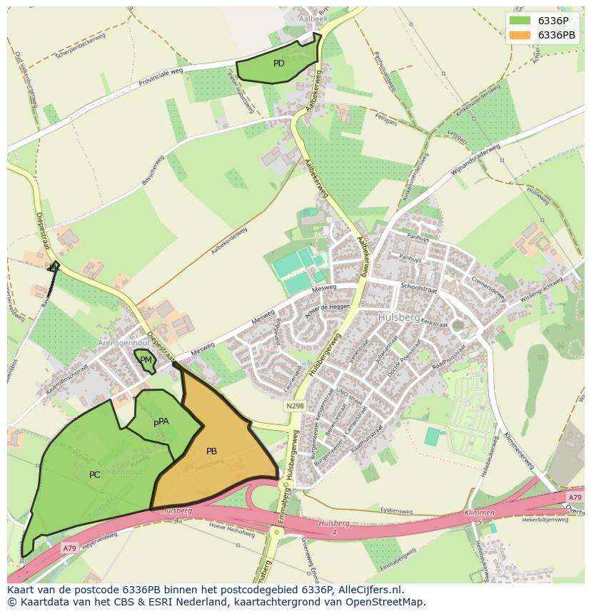 Afbeelding van het postcodegebied 6336 PB op de kaart.