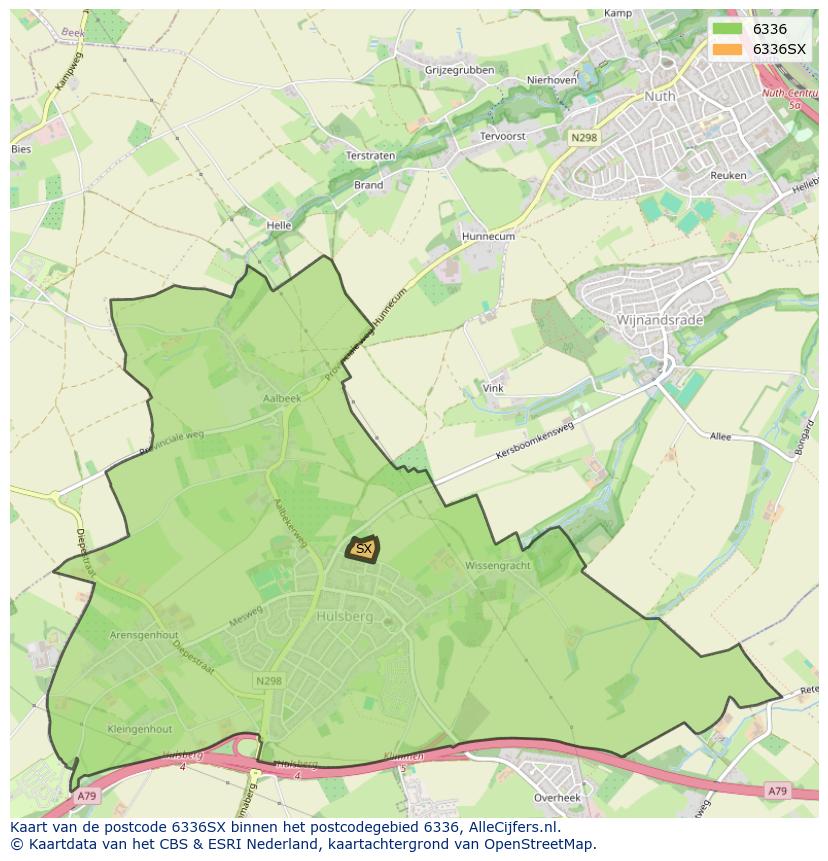 Afbeelding van het postcodegebied 6336 SX op de kaart.
