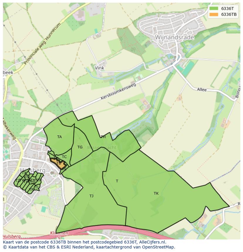 Afbeelding van het postcodegebied 6336 TB op de kaart.