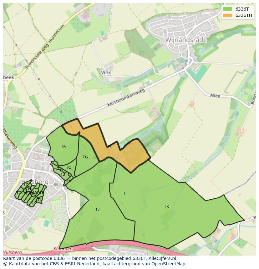 Afbeelding van het postcodegebied 6336 TH op de kaart.