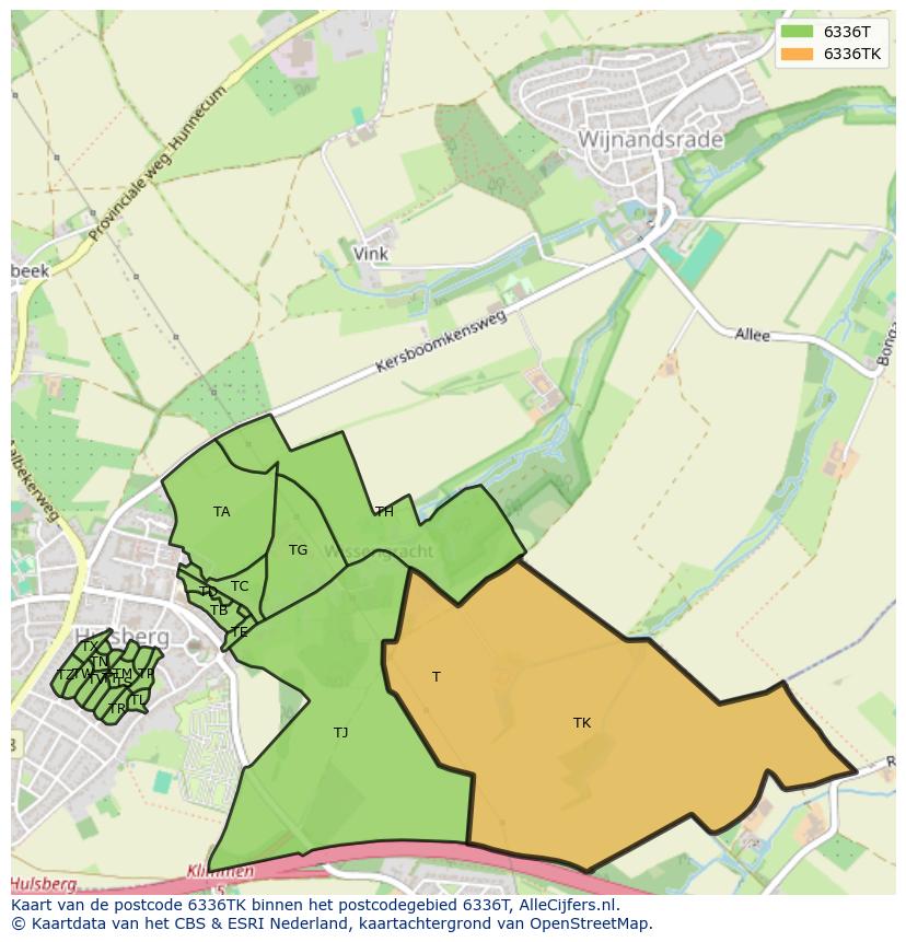 Afbeelding van het postcodegebied 6336 TK op de kaart.