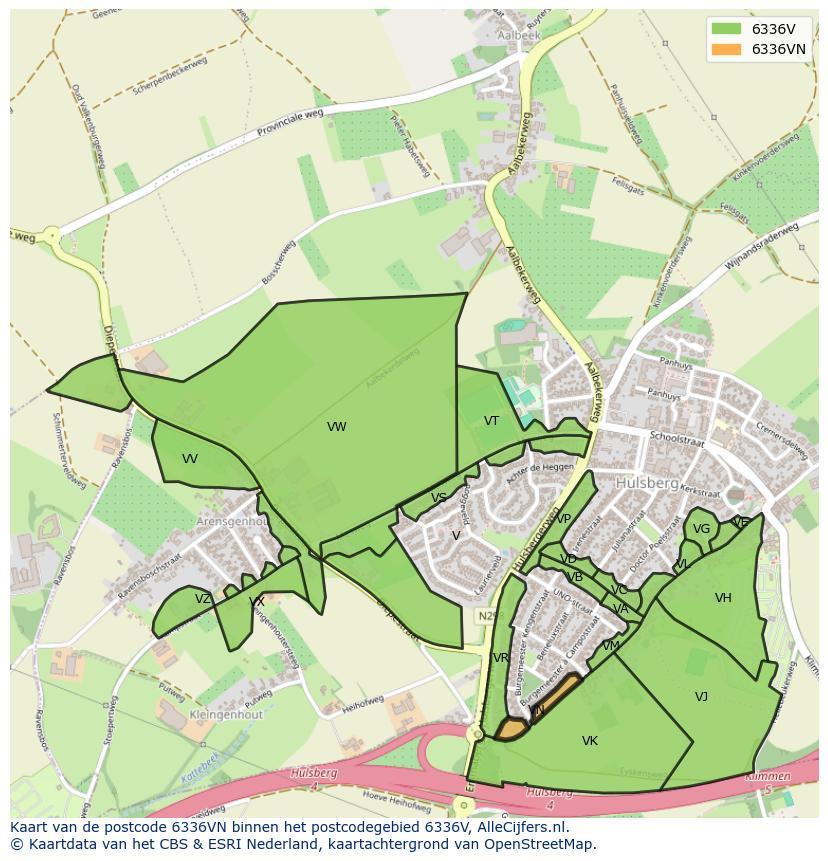 Afbeelding van het postcodegebied 6336 VN op de kaart.