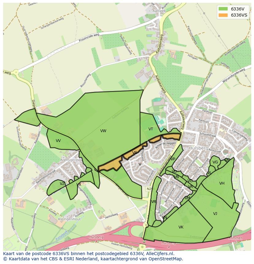 Afbeelding van het postcodegebied 6336 VS op de kaart.