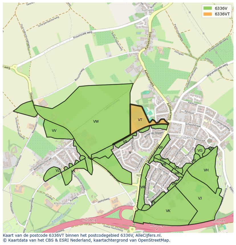 Afbeelding van het postcodegebied 6336 VT op de kaart.