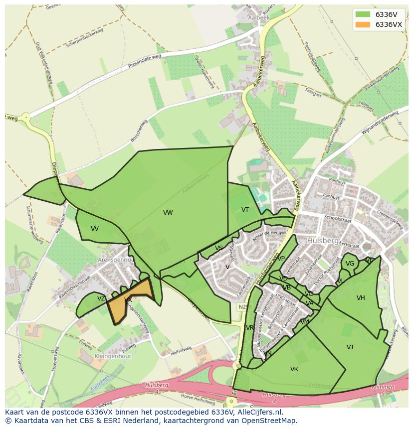 Afbeelding van het postcodegebied 6336 VX op de kaart.