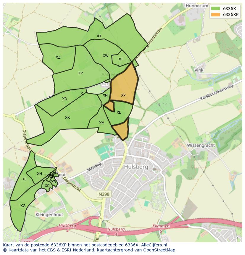 Afbeelding van het postcodegebied 6336 XP op de kaart.