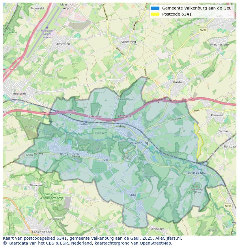 Afbeelding van het postcodegebied 6341 op de kaart.