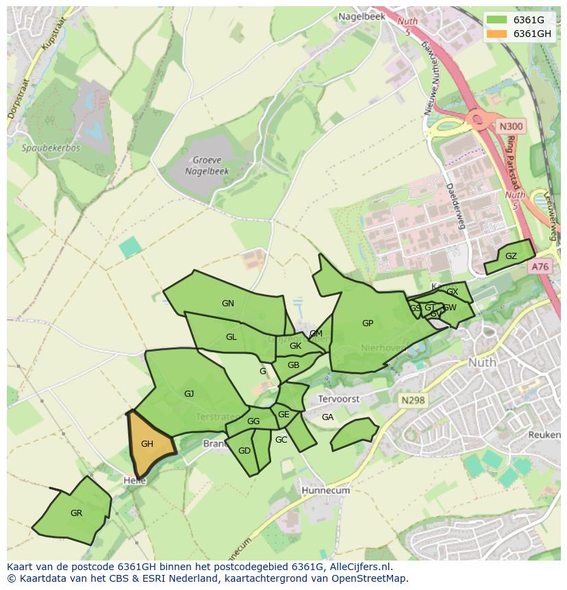 Afbeelding van het postcodegebied 6361 GH op de kaart.