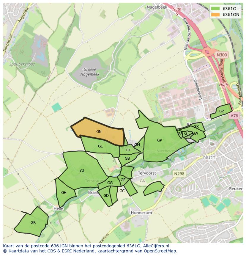 Afbeelding van het postcodegebied 6361 GN op de kaart.