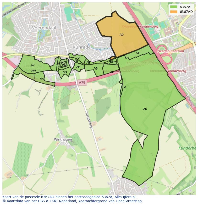 Afbeelding van het postcodegebied 6367 AD op de kaart.