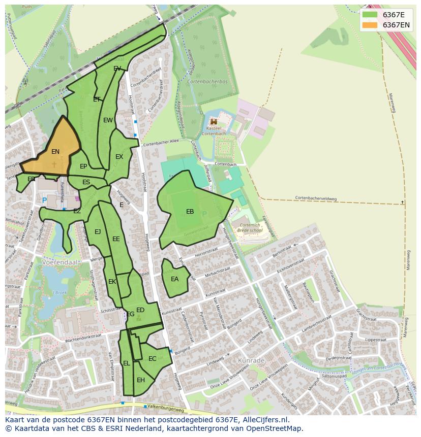 Afbeelding van het postcodegebied 6367 EN op de kaart.