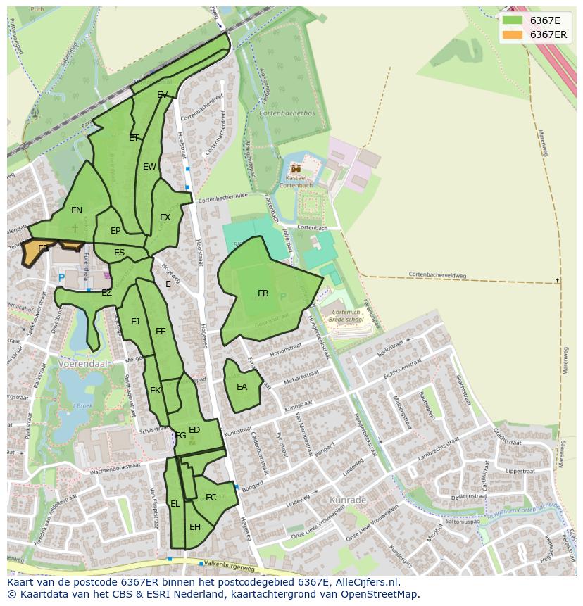 Afbeelding van het postcodegebied 6367 ER op de kaart.
