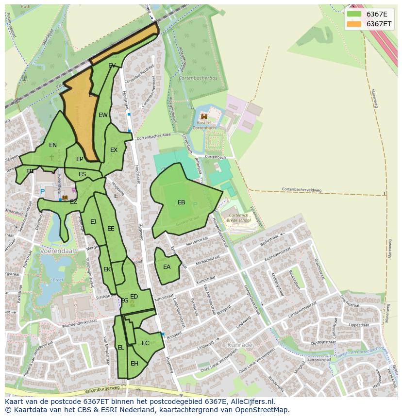 Afbeelding van het postcodegebied 6367 ET op de kaart.