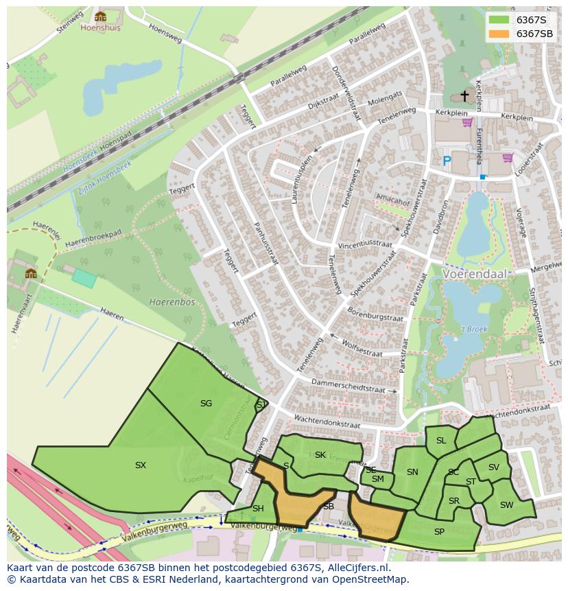 Afbeelding van het postcodegebied 6367 SB op de kaart.