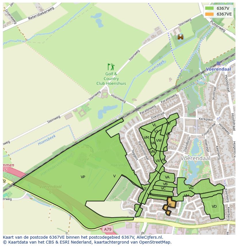 Afbeelding van het postcodegebied 6367 VE op de kaart.