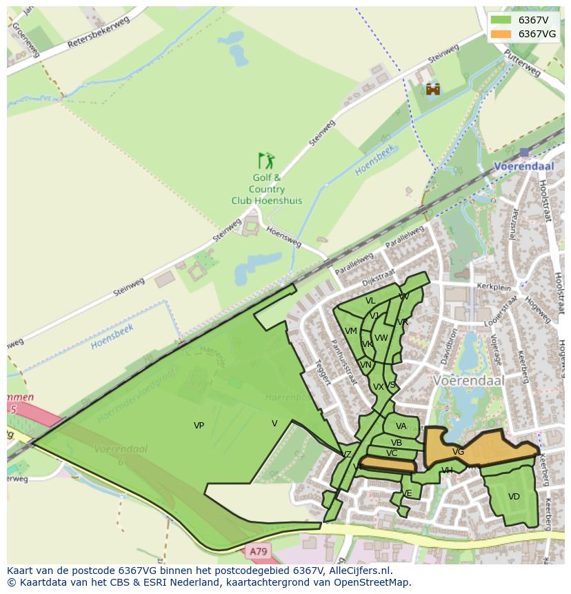 Afbeelding van het postcodegebied 6367 VG op de kaart.