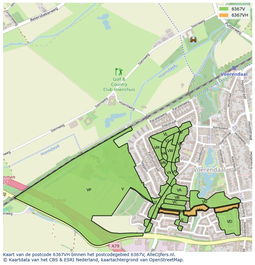 Afbeelding van het postcodegebied 6367 VH op de kaart.