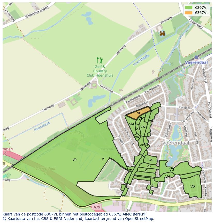 Afbeelding van het postcodegebied 6367 VL op de kaart.