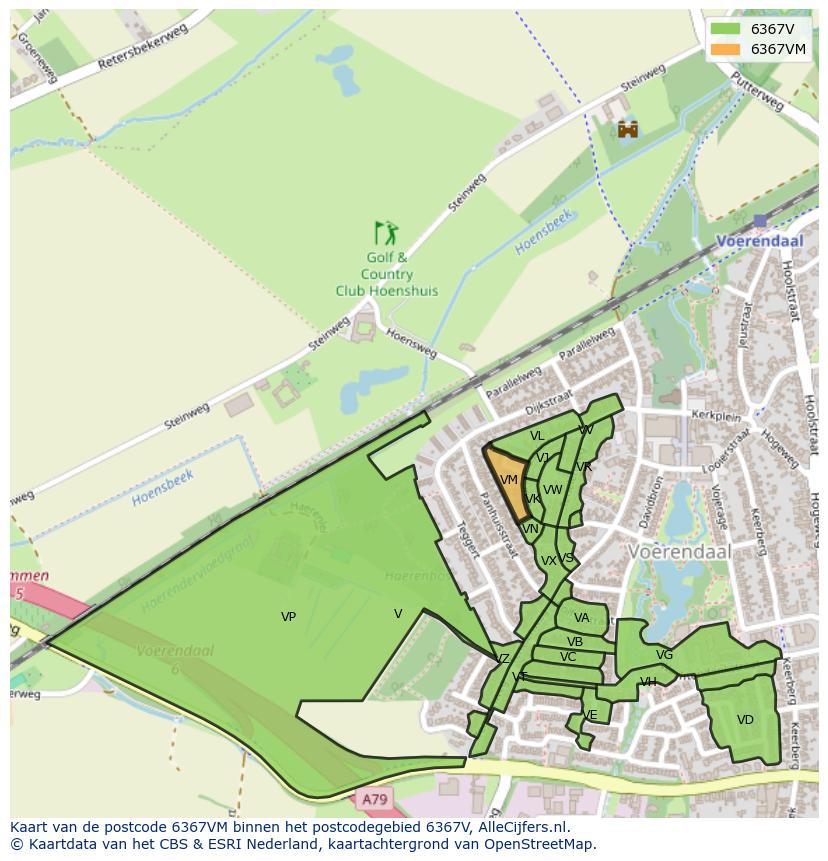 Afbeelding van het postcodegebied 6367 VM op de kaart.