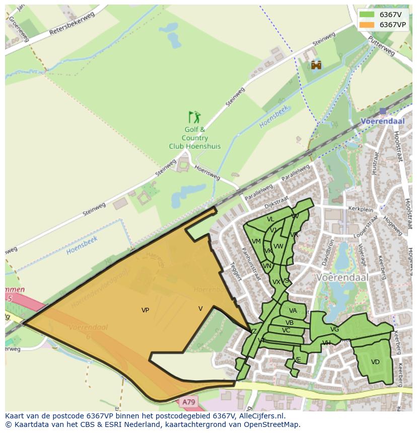 Afbeelding van het postcodegebied 6367 VP op de kaart.
