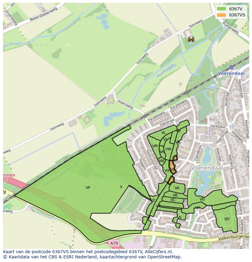 Afbeelding van het postcodegebied 6367 VS op de kaart.