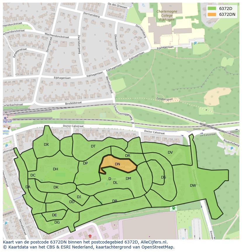 Afbeelding van het postcodegebied 6372 DN op de kaart.