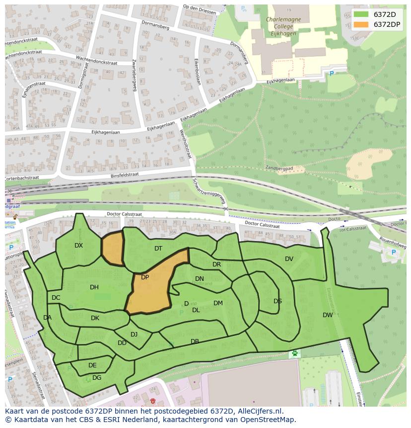 Afbeelding van het postcodegebied 6372 DP op de kaart.