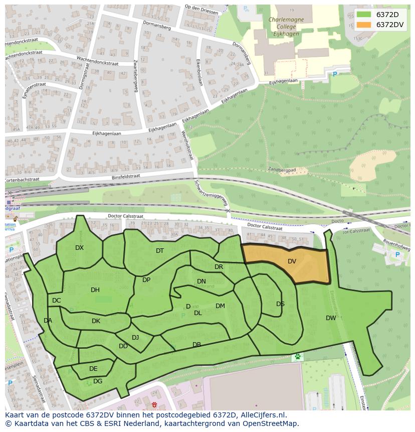 Afbeelding van het postcodegebied 6372 DV op de kaart.