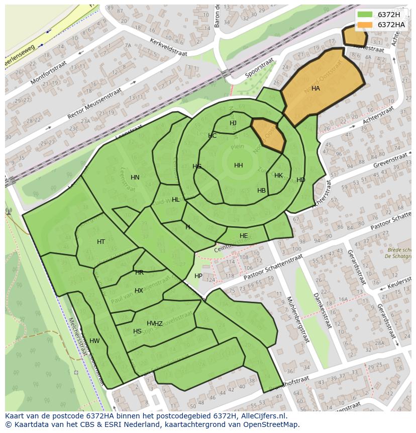 Afbeelding van het postcodegebied 6372 HA op de kaart.
