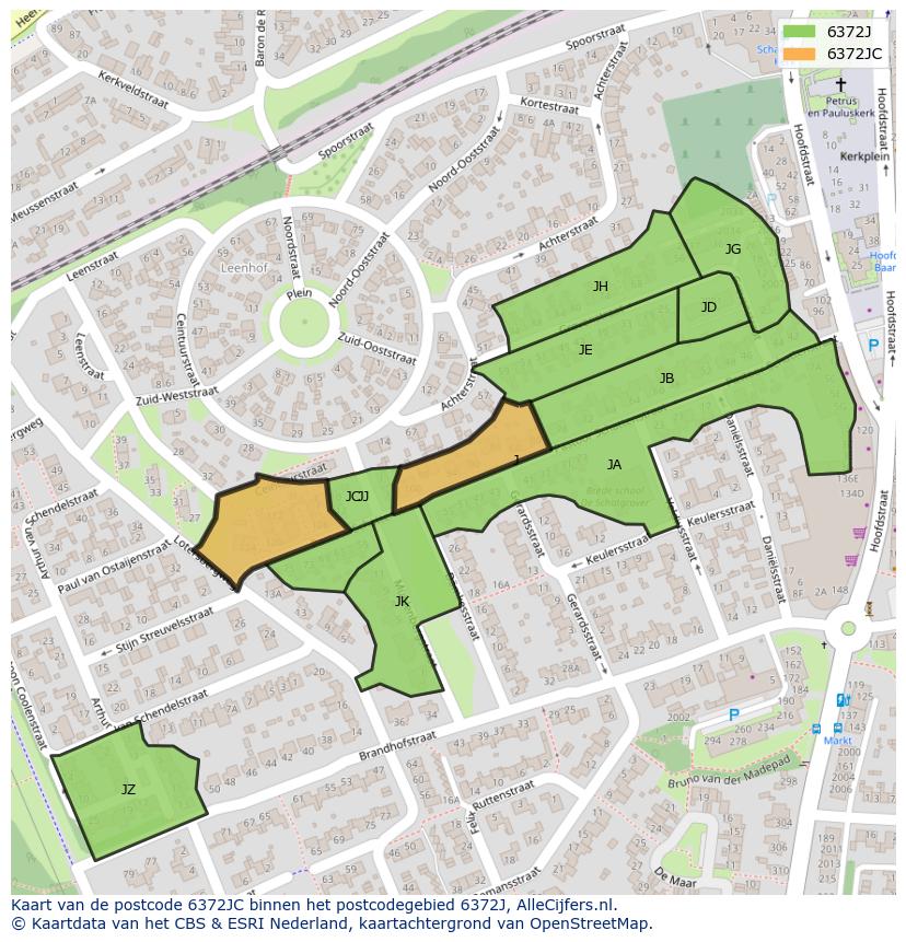 Afbeelding van het postcodegebied 6372 JC op de kaart.
