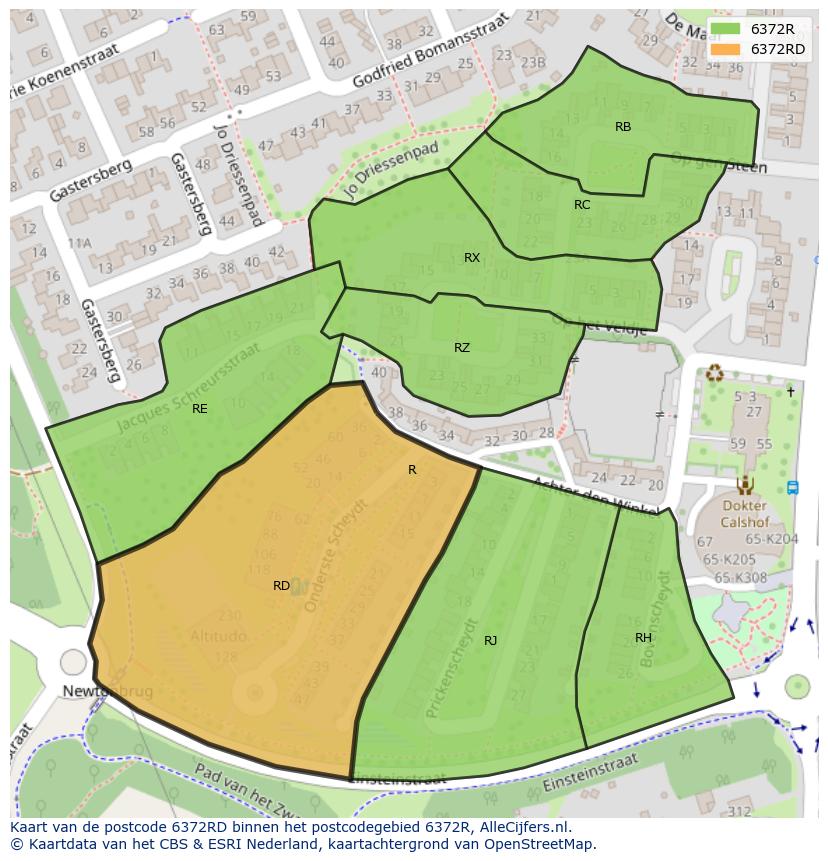 Afbeelding van het postcodegebied 6372 RD op de kaart.