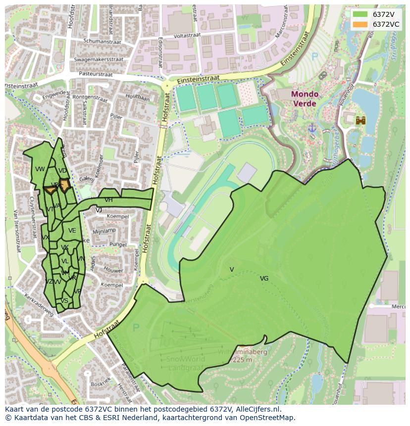Afbeelding van het postcodegebied 6372 VC op de kaart.