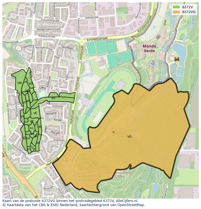 Afbeelding van het postcodegebied 6372 VG op de kaart.