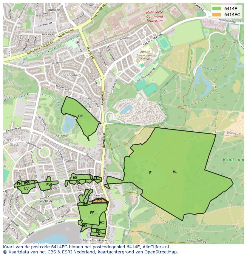 Afbeelding van het postcodegebied 6414 EG op de kaart.