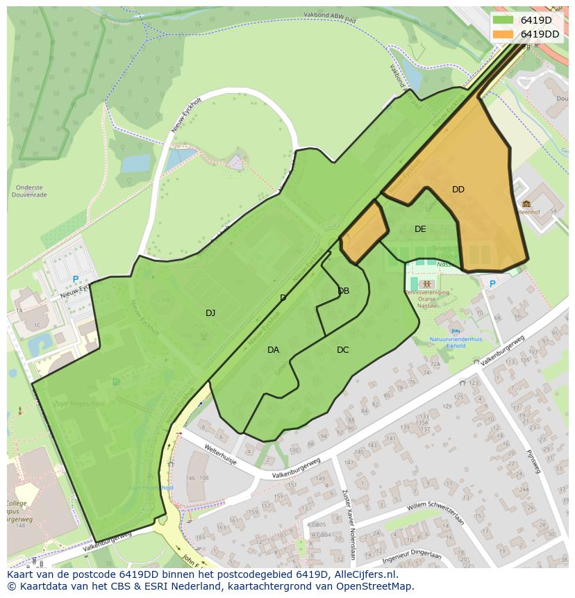 Afbeelding van het postcodegebied 6419 DD op de kaart.